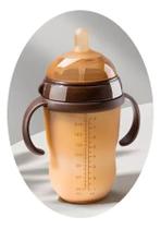 2X Mamadeira Anti Cólica 240Ml De Silicone Marrom