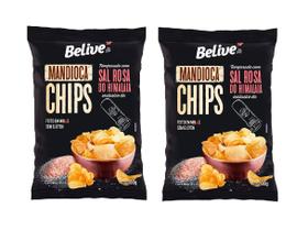 2x Mandioca Doce Chips Belive Com Sal Rosa Himalaia 50g