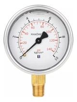 2X Manômetro De Pressão Com Glicerina 0 A 10 Bar / 0 A 150 P