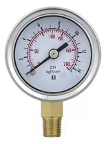 2X Manômetro De Pressão Com Glicerina 0 A 14 Bar / 0 A 200 P 2X Manômetro De Pressão Com Glicerina 0 A 14 Bar / 0 A 200 P