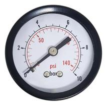 2X Manômetro Horizontal 1/4 Wurth 50Mm 0-10 Bar / 0-150 Psi