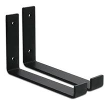 2X Mão Francesa Invertida 25Cm Ferro Industrial Suporte Kit