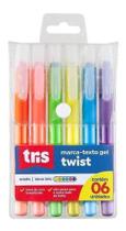 2X Marca Texto Gel Twist Tris Kit 6 Cores Ideal Para Biblia