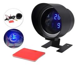 2X Marcador De Temperatura Automotivo + Voltímetro + Copo