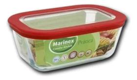 2X Marmita De Vidro 750Ml Com Tampa De Silicone Marinex Cor