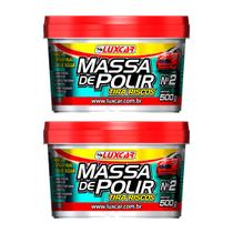 2x Massa De Polir Tira Riscos Recupera Pintura Queimada 500g - Luxcar