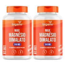 2x Max Magnésio Dimalato 350mg Bigens 180 Capsulas