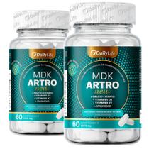 2x MDK Artro 60 Comprimidos Mastigáveis Suplemento Alimentar com Cálcio Citrato Magnésio Vitamina D3 Vitamina K2