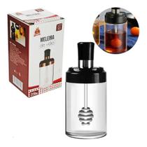 2X Meleira Vidro Com Pegador Comeia- Pote Para Mel Cor Trans