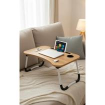 2x Mesa Portátil Notebook Dobrável Articulada MDF Marrom Cla 2x Mesa Portátil Notebook Dobrável Articulada MDF Marrom Cla