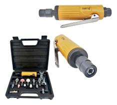 2X Micro Retífica Pneumática Esmeril Profissional Com Maleta