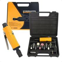 2X Micro Retífica Pneumática Esmeril Profissional Com Maleta