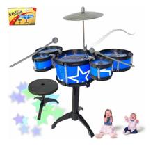 2X Mini Bateria Banquinho Instrumento Infantil Menino Ninho