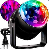 2X Mini Globo Giratorio Jogo De Luz Rgb Festa Balada Ilumina