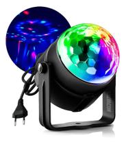 2X Mini Globo Jogo De Luz Giratorio Festa Balada Dj Led Rgb