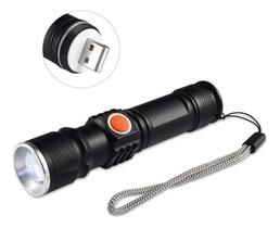 2X Mini Lanterna Tática Com Zoom Led Profissional Usb Recarr 2X Mini Lanterna Tática Com Zoom Led Profissional Usb Recarr