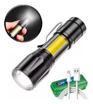 2X Mini Lanterna Tática Led Recarregável Usb T6 Cor Da Lante