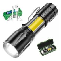 2X Mini Lanterna Tática Led Recarregável Usb T6 Cor Da Lante