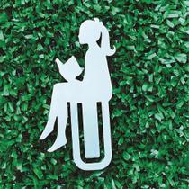 2X Mini Marca Pagina Menina Cor Inox