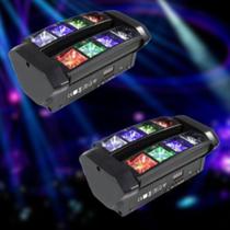 2x Mini Moving Spider Beam 8 Leds Osram Rgbw 5w Dmx Dj Festa 110/220v 2x Mini Moving Spider Beam 8 Leds Osram Rgbw 5w Dmx Dj Festa 110/220v