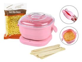 2X Mini Panela Quente Depilação + 100G Grão Cera + 10 Palito