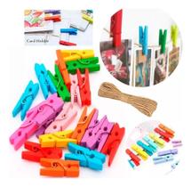 2X Mini Prendedor Madeira Pregador 3,5 Cm Varal Fotos 20 Un