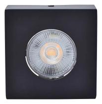 2X Mini Spot Plafon Sobrepor Quadrado 5W Preto 3000K