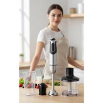 2x Mixer 3 em 1 800W Inox: Potência, Turbo e Acessórios 2x Mixer 3 em 1 800W Inox: Potência, Turbo e Acessórios
