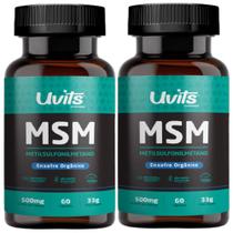 2X Msm Metil Sulfonil Metano 500mg 60 Cápsulas - Uvits Sabor Sem Sabor