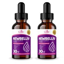 2x Newbelliv - Ácido Hialurônico, Silício, Resvaratrol, Colágeno, Selênio e Vitms 30ml Celliv