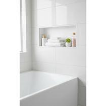 2x Nicho Embutir Banheiro Cozinha 30x60cm Branco Prático