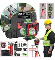 2X Nível Á Laser 16 Linhas 30M 4D 360+Tripé,Bateria,Base,Ca