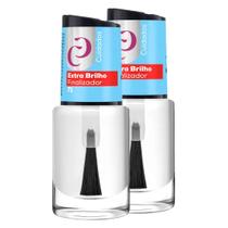 2x O Melhor Esmalte Finalizador Extra Brilho 10ml - Cora Ref.71