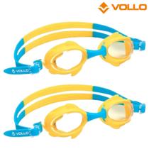 2x óculos de natação infantil shark fin azul e amarelo vollo sports