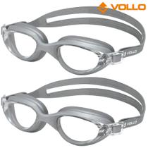 2x óculos de natação wide vision cinza vollo sports
