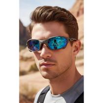 2x Óculos Estilo Juliet Lente Ruby Metal Grafite Unissex