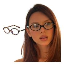 2X Óculos Tartaruga Miu Mi Transparente Retrô Oval Moda Vint