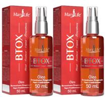 2x Óleo Botox Capilar Reparador Pontas Btox Reconstrutor Elimina Frizz 50ml