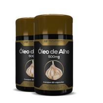 2x oleo de alho premium 500mg 60caps hf suplements