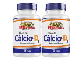 2x Óleo De Cálcio + Vitamina D3 60 Capsulas 500mg Rei Terra