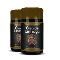 2x óleo de linhaça 1450mg 60caps premium hf suplements