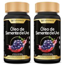 2x óleo de semente de uva 750mg 30caps premium hf suplements