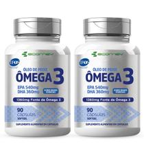 2x Omega 3 1360mg Ultra Epa Dha Selo Pureza IFOS 180cáps Ecomev