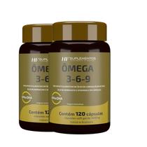 2x OMEGA 3 6 9 PEIXE BORRAGEM E LINHACA HF SUPLEMENTOS 120CAPS