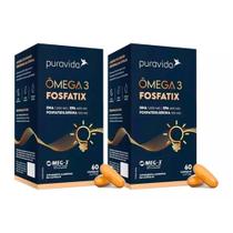2x Ômega 3 Fosfatix 1000 Mg De Dha 400 Mg De Epa - Pura Vida 2x Ômega 3 Fosfatix 1000 Mg De Dha 400 Mg De Epa - Pura Vida