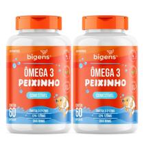 2x Ômega 3 Peixinho Bigens Laranja 60 Cápsulas Comestíveis - 2x Ômega 3 Peixinho Bigens Laranja 60 Cápsulas Comestíveis -