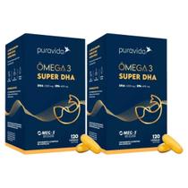 2x Ômega 3 Super Dha Concentrado 120 Cápsulas Pura Vida
