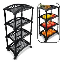 2X Organizador Cozinha Quadruplo Fruteira Preto 4 Cesto Salã 2X Organizador Cozinha Quadruplo Fruteira Preto 4 Cesto Salã