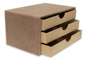 2X Organizador De Mesa Com 3 Gavetas Para Folha Sulfite A4 M