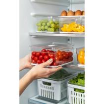 2x Organizador Geladeira 2,2L C/ Drenagem - Frescor e Ordem 2x Organizador Geladeira 2,2L C/ Drenagem - Frescor e Ordem